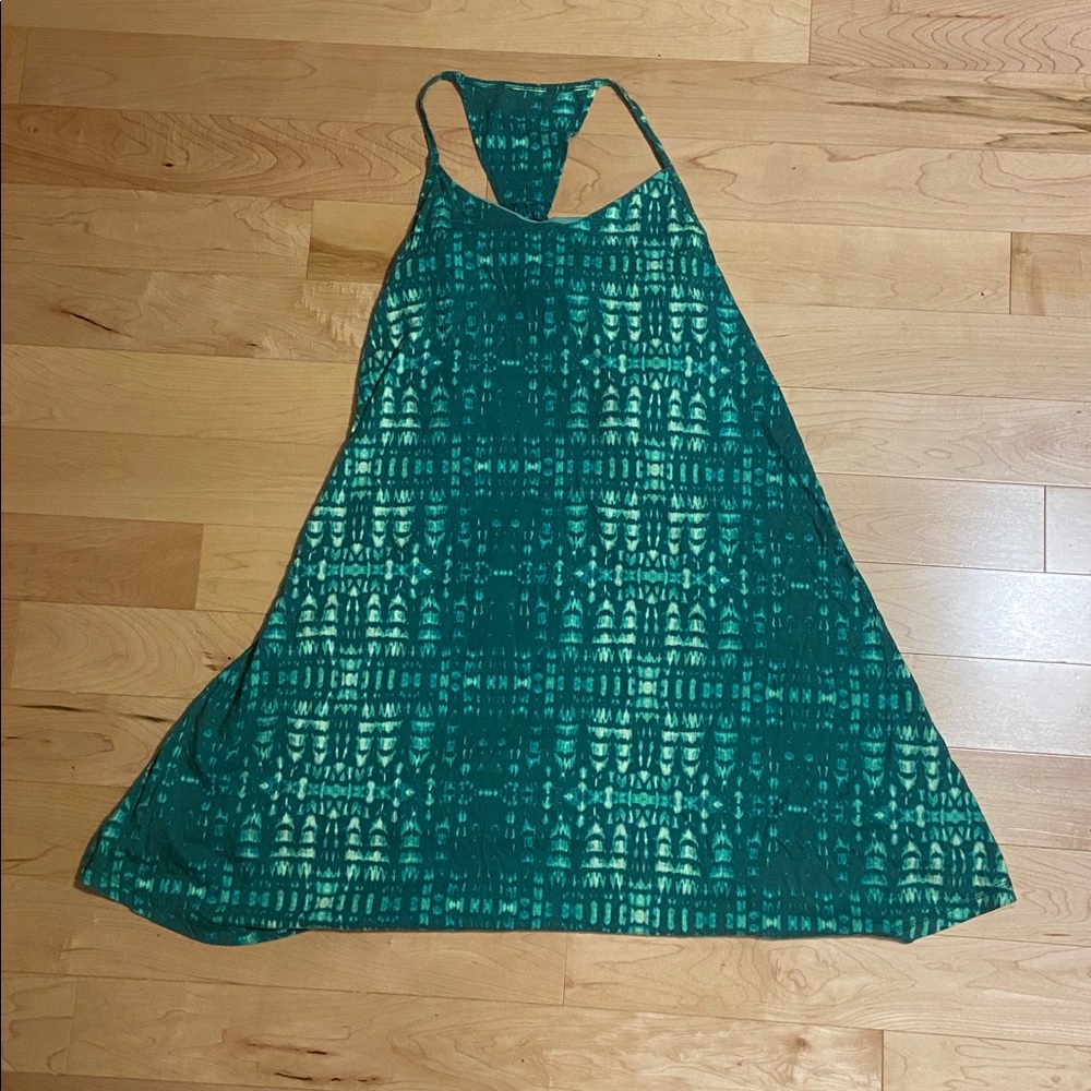 Patagonia Green Patterned Sleeveless Dress